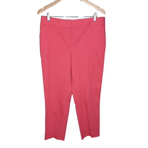 Talbots Womens Dark Coral Slim Crop Pants Size  10 - Picture 1 of 5